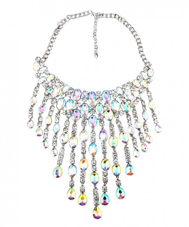 Qiaose Crystal Necklace Wedding Statement