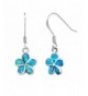 Sterling Plumeria Earrings Simulated Millimeters