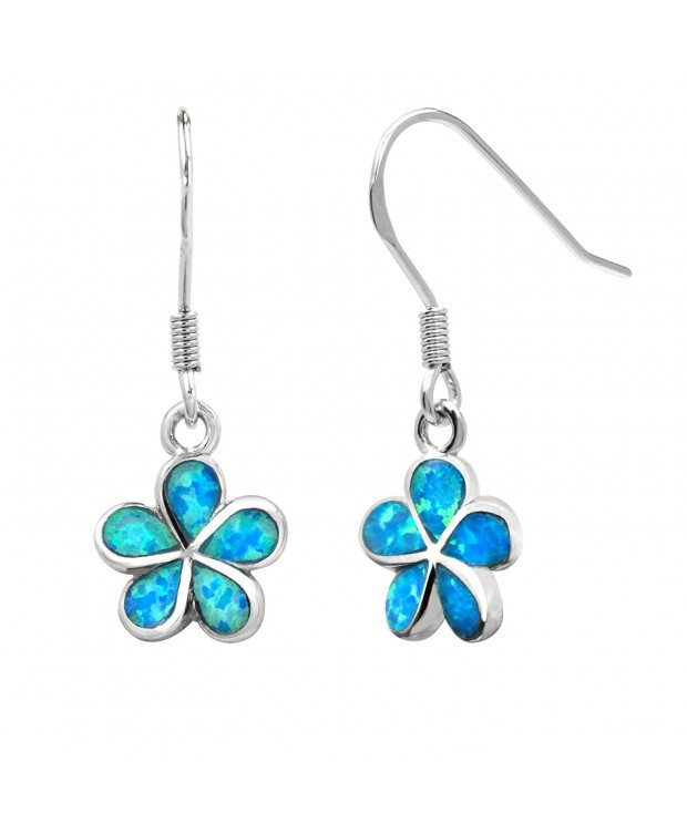 Sterling Plumeria Earrings Simulated Millimeters