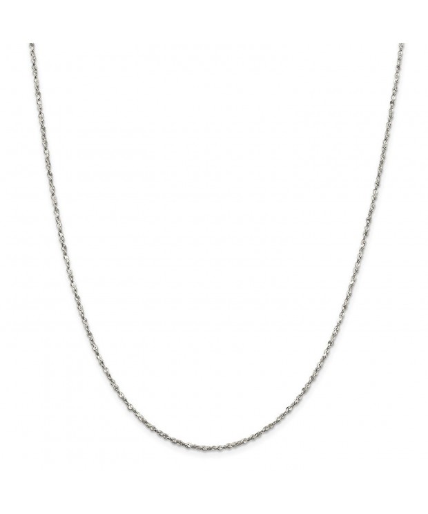 Sterling Silver Polished Sparkle Cut Necklace