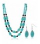 Stunning Simulated Turquoise Necklace Earrings