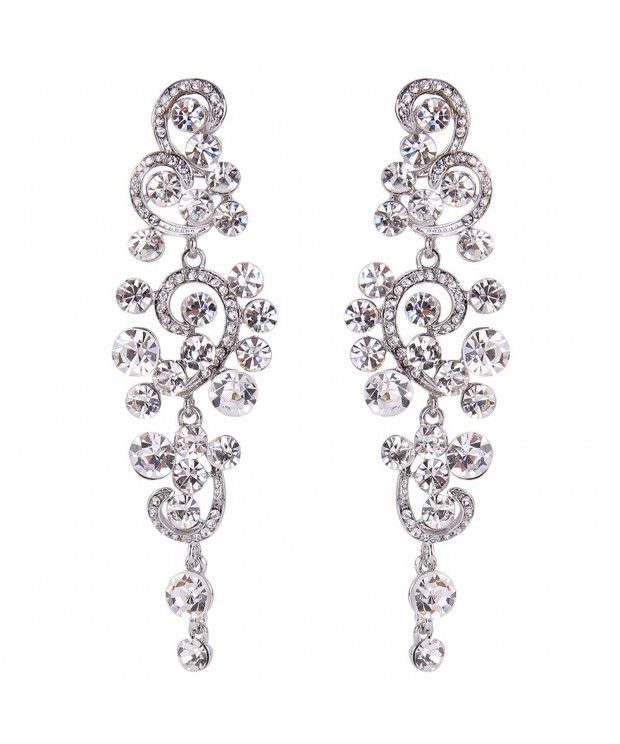 BriLove Bohemian Chandelier Earrings Silver Tone