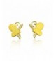 10K Gold Butterfly Heart Earrings