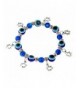 Kabbalah stretched bracelet glass pendants