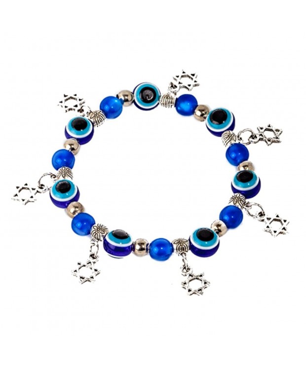 Kabbalah stretched bracelet glass pendants