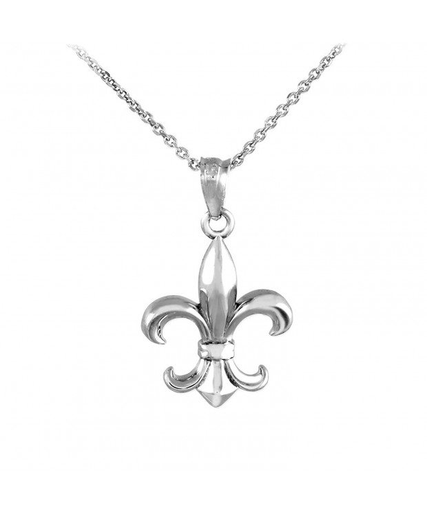 Sterling Silver Fleur Pendant Necklace