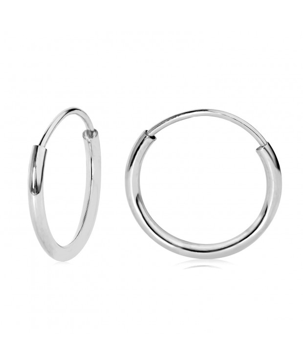 White Gold Endless Hoop Earrings