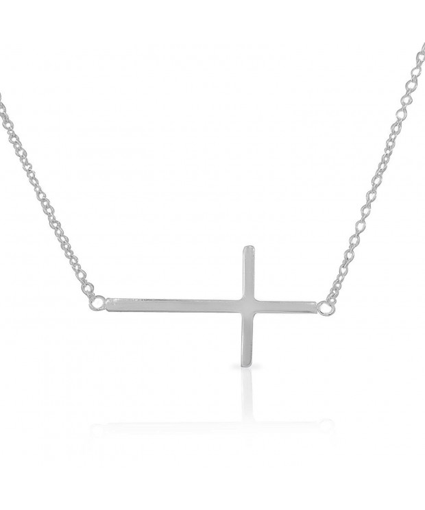 Sterling Silver Sideways Pendant Necklace