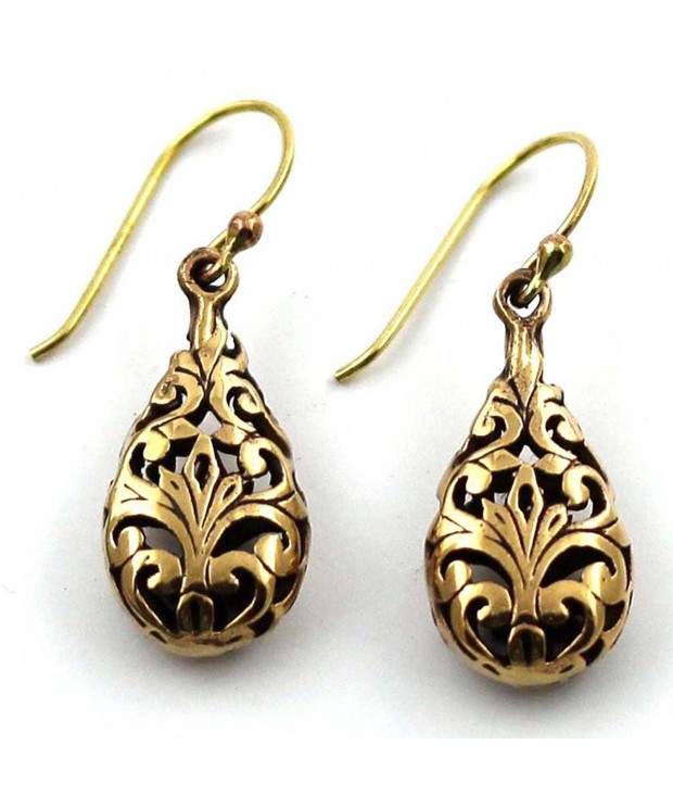 Filigree Teardrop Earrings Thailand Jewelry