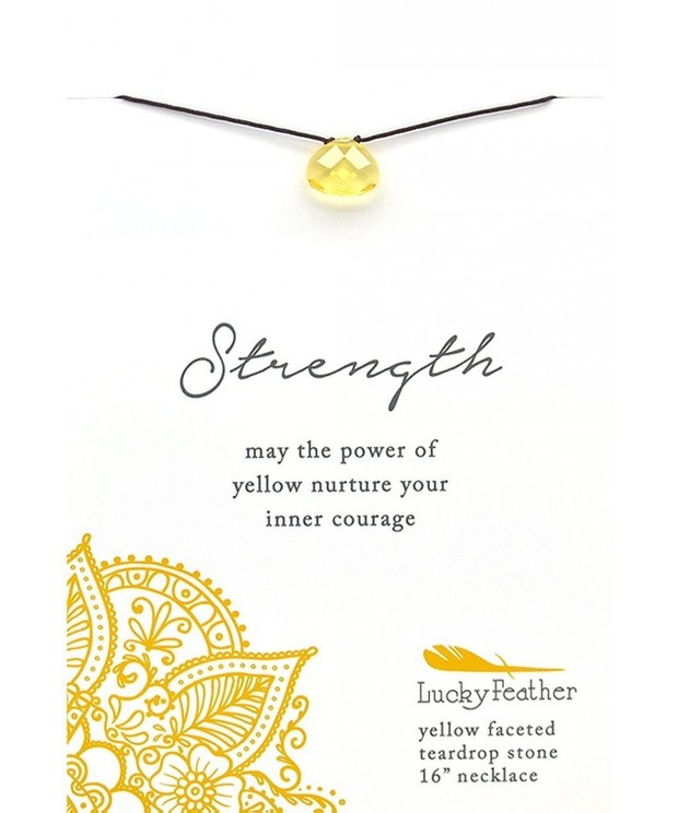 Lucky Feather Strength Teardrop Necklace