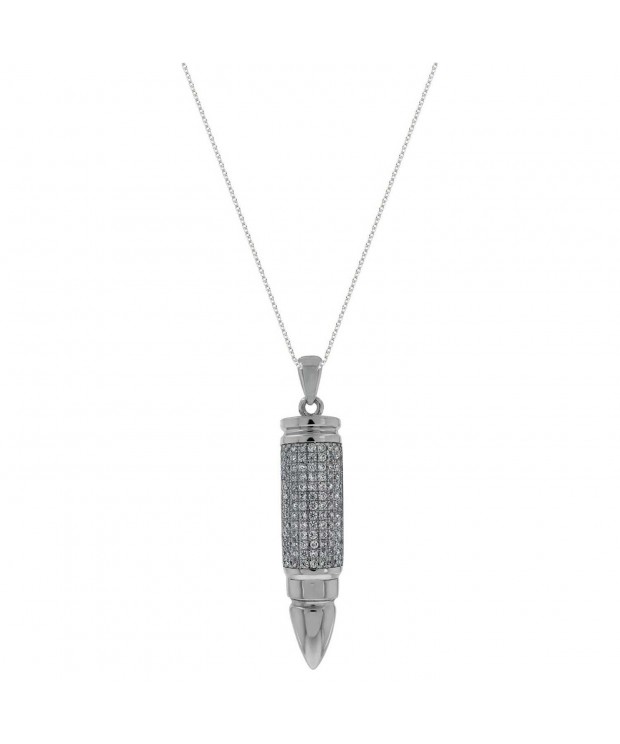 Bullet Polished Sterling Silver Pendant