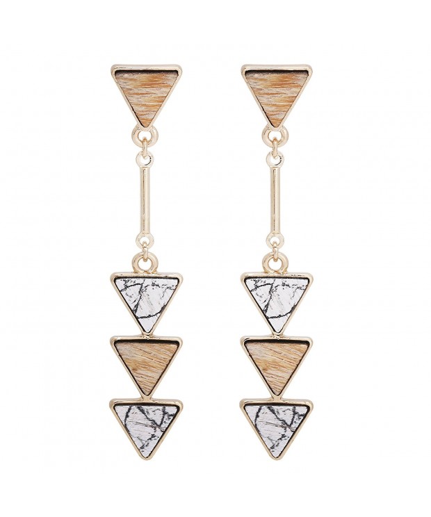 BONALUNA Bohemian Triangle Statement Earrings