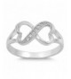 Clear Heart Infinity Sterling Silver