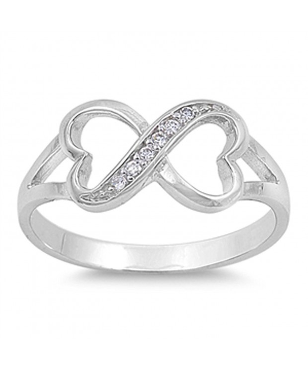 Clear Heart Infinity Sterling Silver