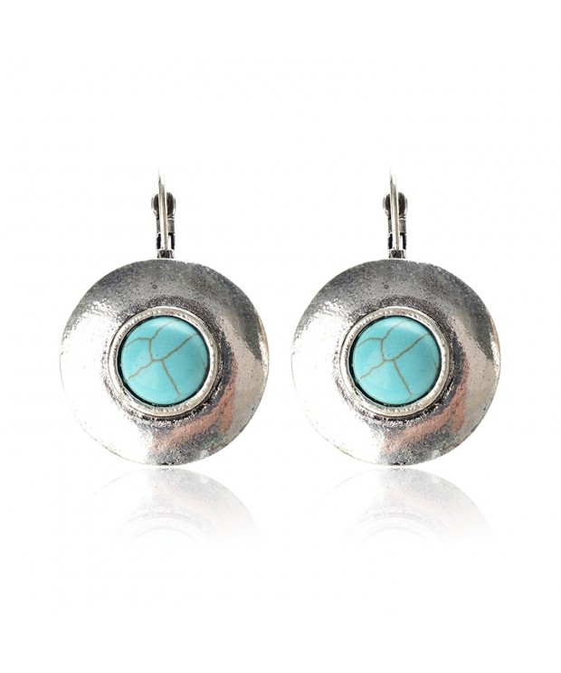 Tagoo Womens Sliver Turquoise Earring