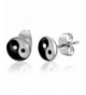 Stainless Steel Yin Yang Circle Earrings