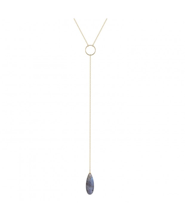 Teardrop Natural Labradorite Gemstone Necklace