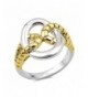 Gold Tone Polished Sterling Silver RNG16328 9