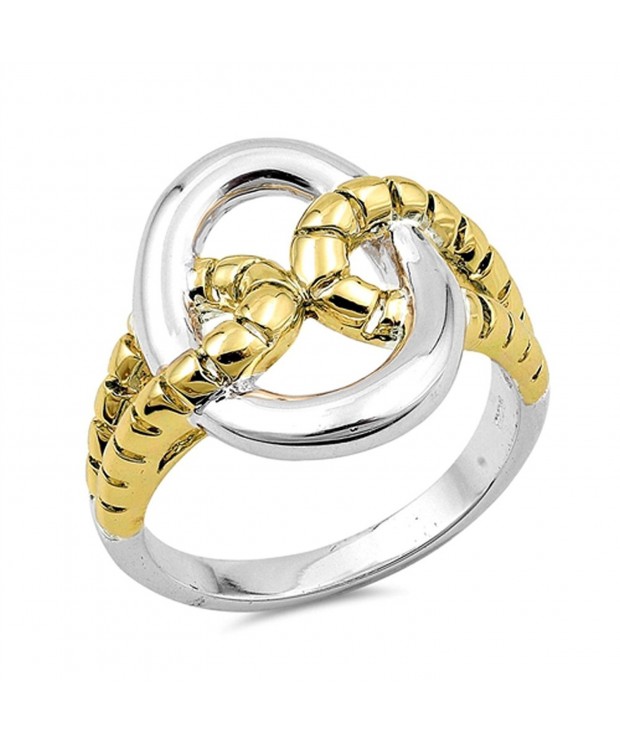 Gold Tone Polished Sterling Silver RNG16328 9