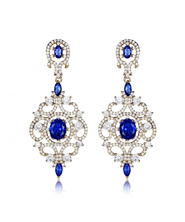 GULICX Sapphire Crystal Chandelier Earrings