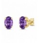 Purple Amethyst Yellow Plated Earrings