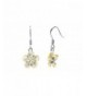 Sterling Silver Yellow Plumeria Earrings