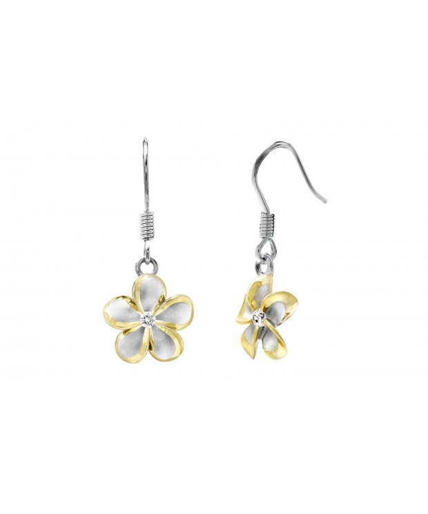 Sterling Silver Yellow Plumeria Earrings