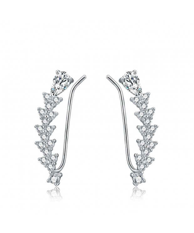 OSIANA Climber Crystal Earrings Pin B Silver