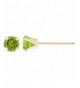 Round Peridot Yellow Birthstone Earrings