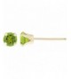 Round Peridot Yellow Birthstone Earrings