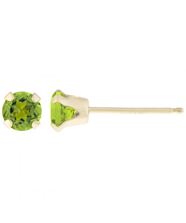 Round Peridot Yellow Birthstone Earrings