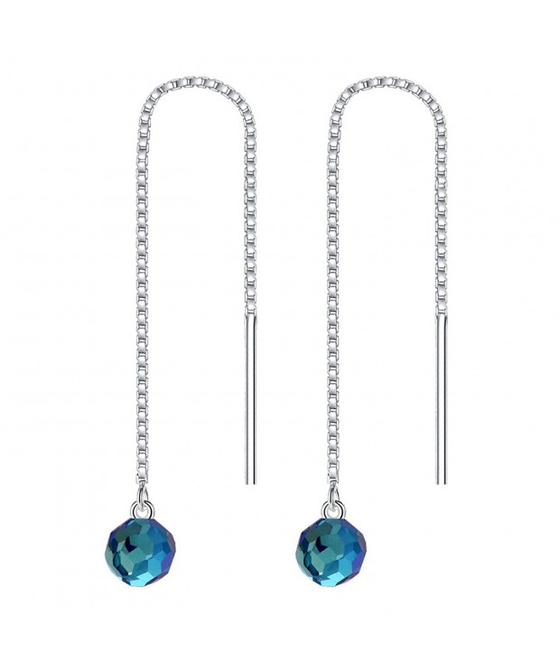 BriLove Sterling Threader Earrings Swarovski