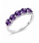 5 Stone Amethyst Sterling Gemstone Birthstone