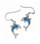 Sterling Silver Synthetic Dolphin Earrings