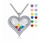 Family Floating Necklace Birthstones Include
