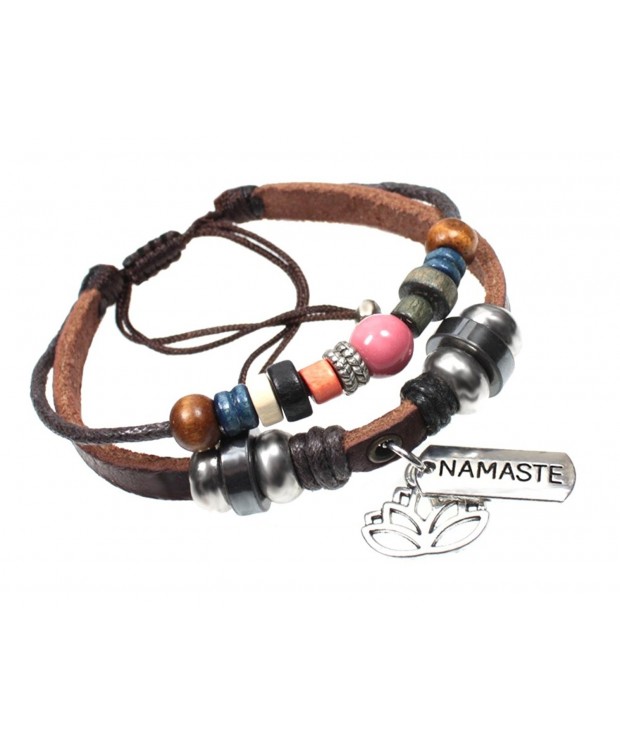 Namaste Genuine Leather Handcrafted Bracelet