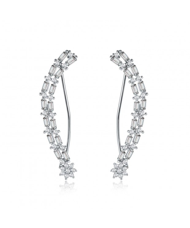 Mevecco Crawler Climber Earrings Jewelry 09 Silver