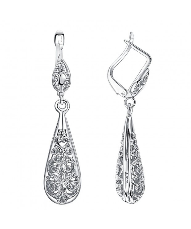 Yoursfs Filigree Teardrop Earrings Leverback