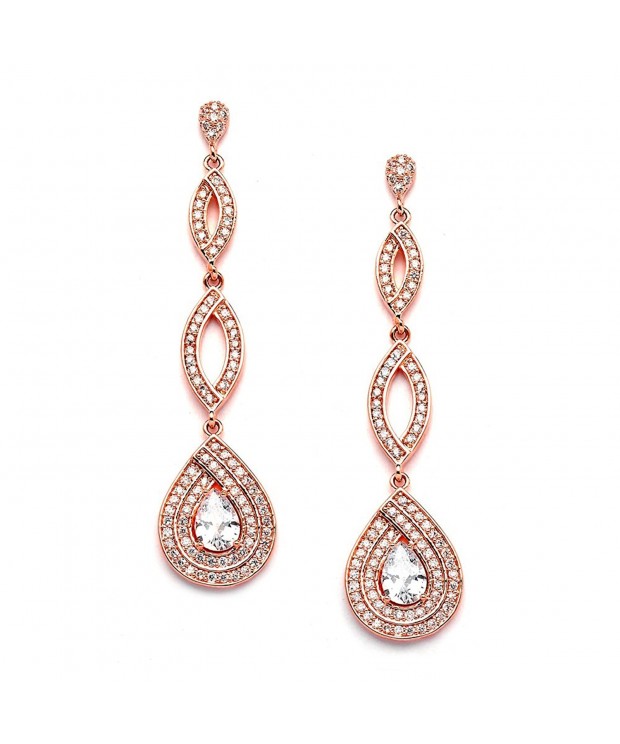 Mariell Micro Pave Chandelier Wedding Earrings