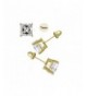 Princess Simulated Diamond Earring Setting