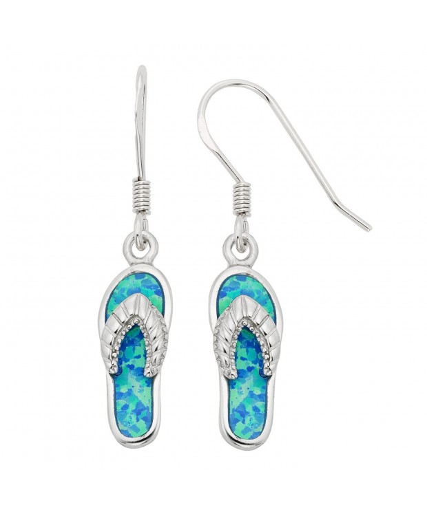 Sterling Silver Created Flip Flop Earrings