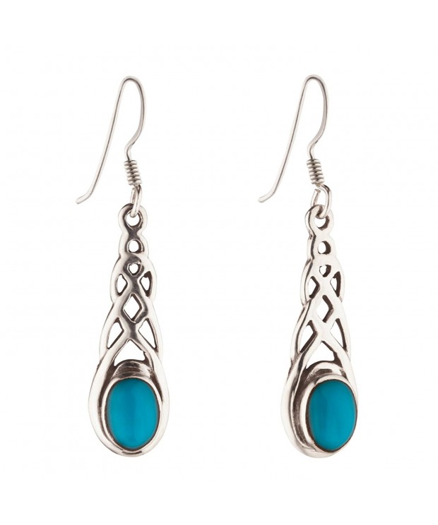 Silverly Sterling Simulated Turquoise Earrings