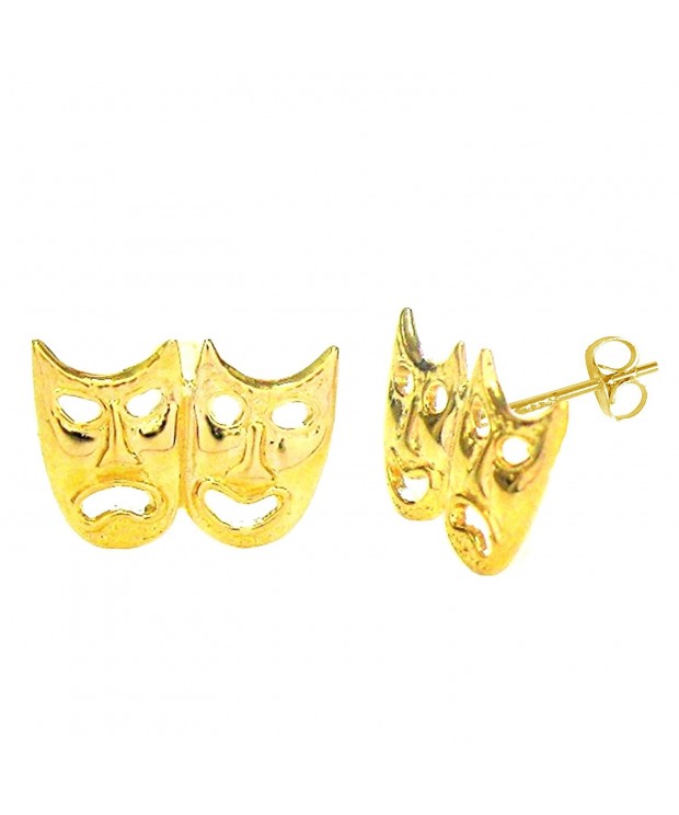 Yellow Comedy Tragedy Theater Earrings