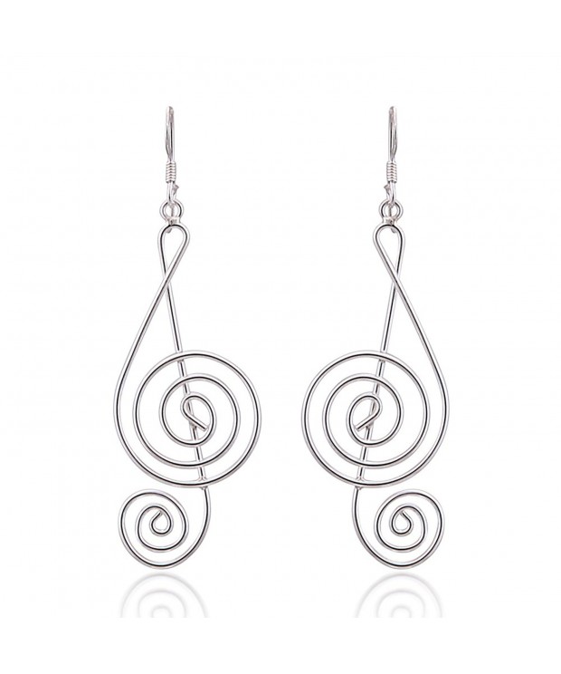 Sterling Silver G Clef Dangle Earrings