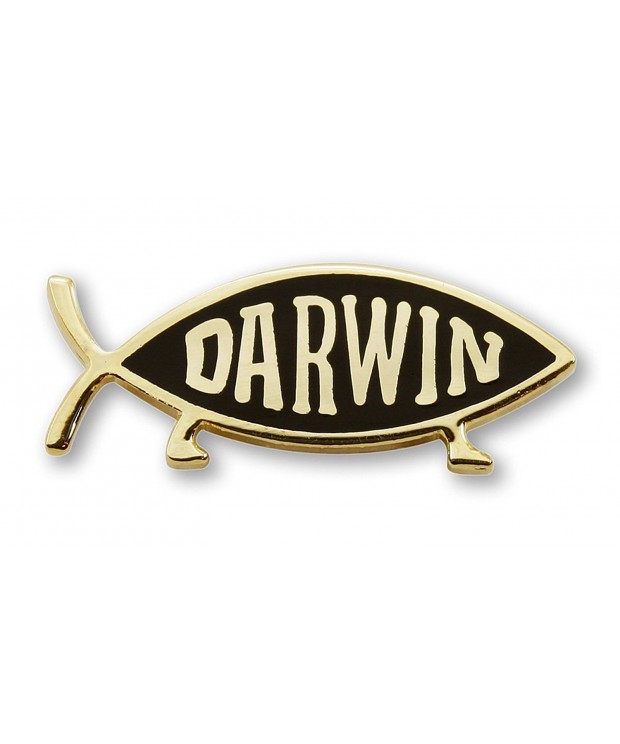Darwin Fish Lapel Pin gold