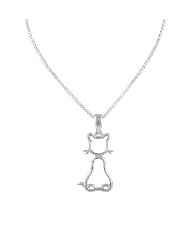 Sterling Silver Kitty Cat Necklace