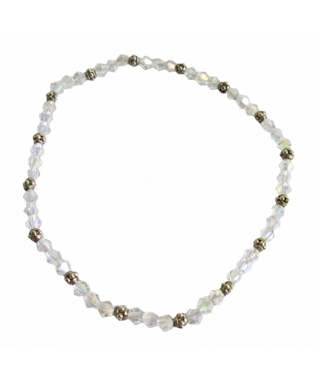 Clear Crystal Beaded Stretch Anklet