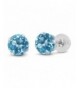 Round Swiss Topaz Womens Earrings