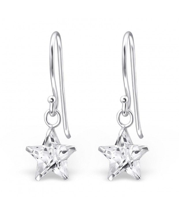 Sterling Silver Crystal Fishhook Earrings