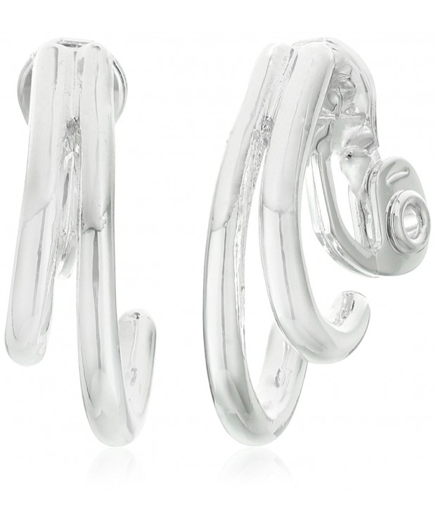 Napier Clean Silver Tone Double Earrings